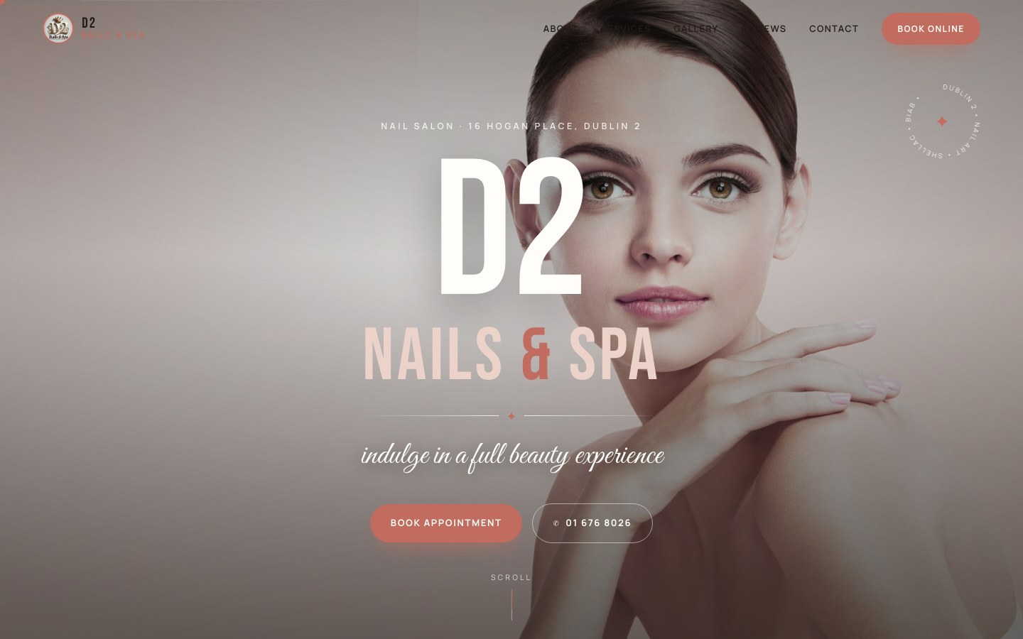 D2 Nails & Spa website
