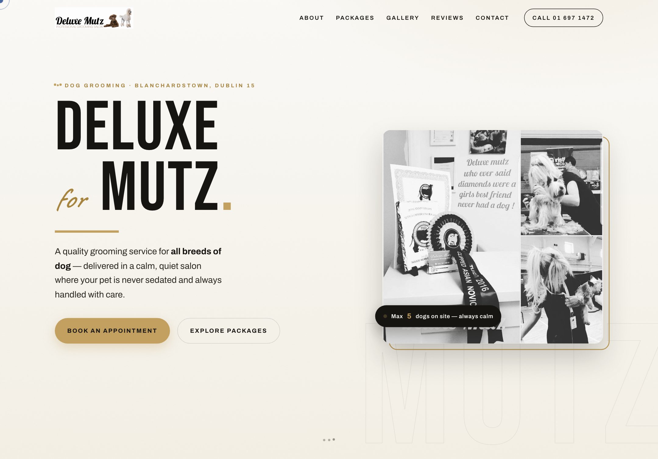 Deluxe Mutz dog grooming website