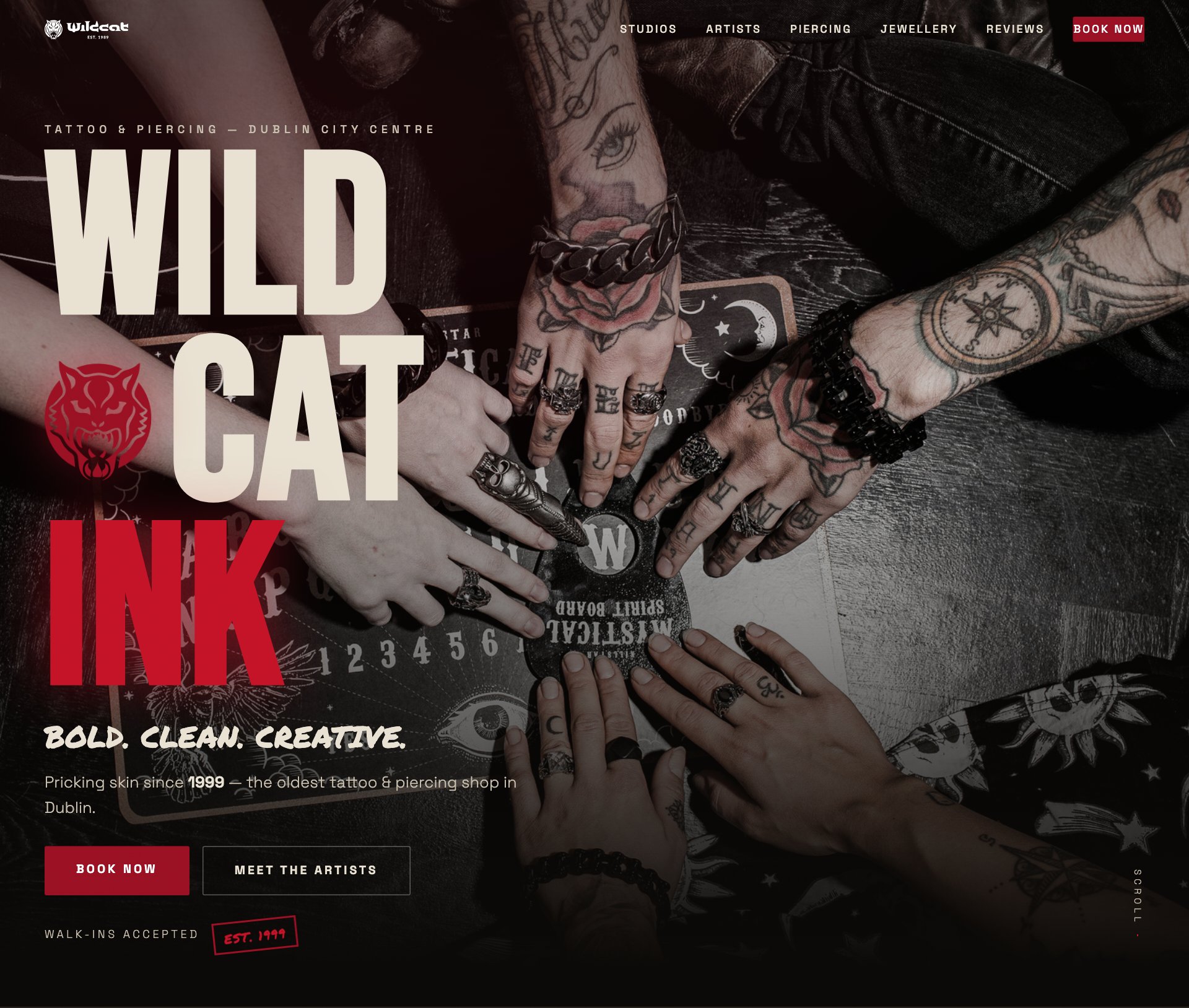 Wildcat Ink — tattoo studio website